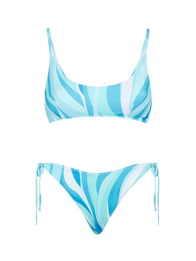 Woman bralette bikini with shape wave print - MC2 Saint Barth