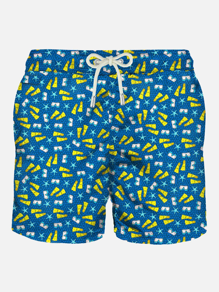Light fabric man swim shorts snorkeling print - MC2 Saint Barth