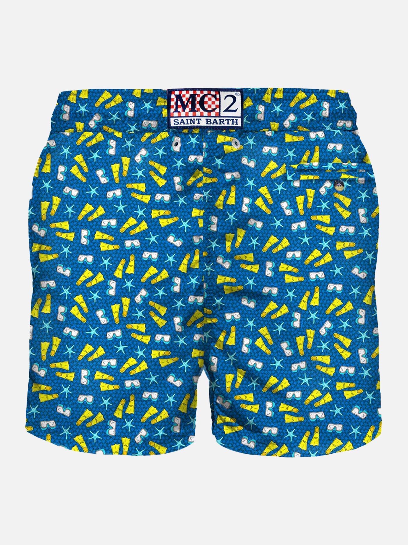 Light fabric man swim shorts snorkeling print - MC2 Saint Barth