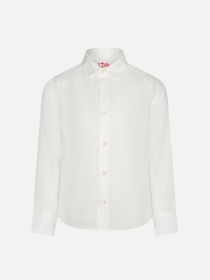 White linen kid shirt Agnes - MC2 Saint Barth