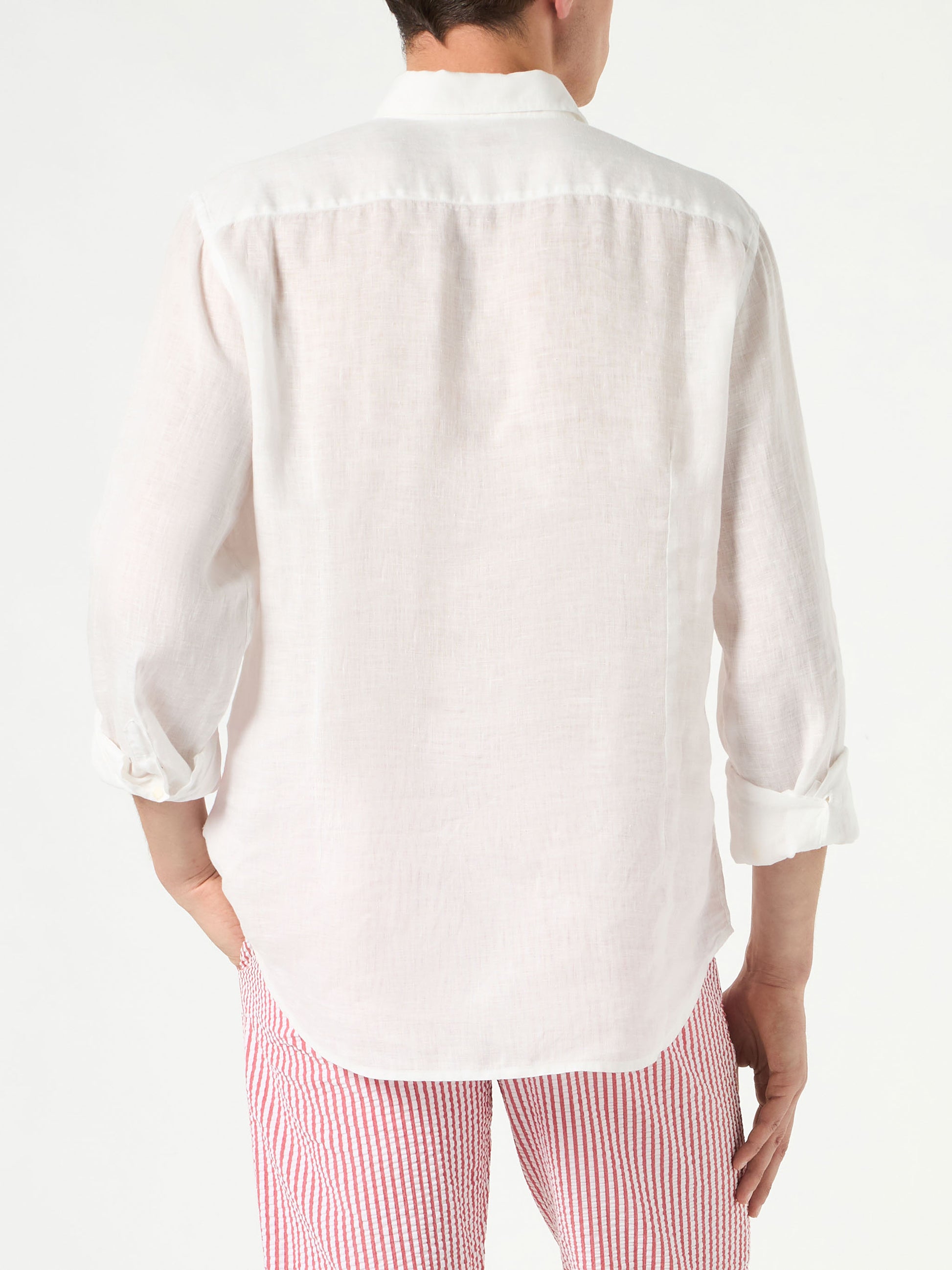 Man white linen Pamplona shirt - MC2 Saint Barth