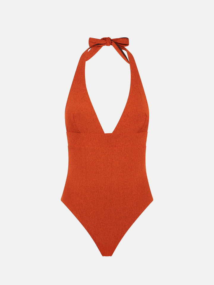 Lurex orange one piece swimsuit - MC2 Saint Barth