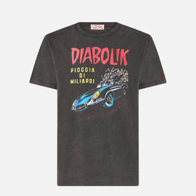 Man cotton vintage treatment t-shirt with Diabolik car and money printed | DIABOLIK SPECIAL EDITION - MC2 Saint Barth