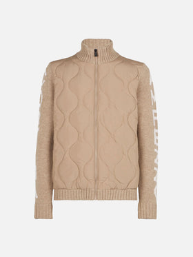 Man beige padded jacket