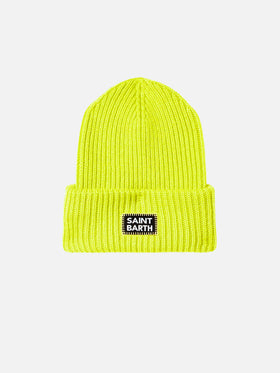 Man fluo yellow knit beanie - MC2 Saint Barth