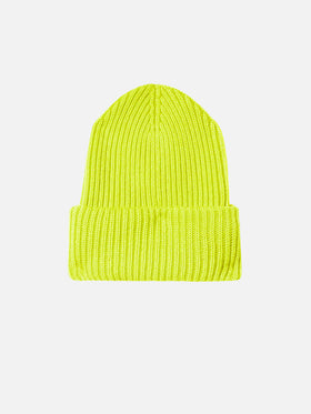 Man fluo yellow knit beanie - MC2 Saint Barth