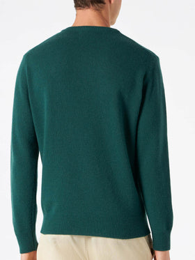 Man green sweater with Snoopy print | SNOOPY - PEANUTS™ SPECIAL EDITION - MC2 Saint Barth