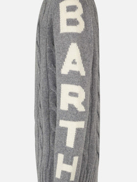 Man grey heavyweight cable knit sweater Bergen - MC2 Saint Barth