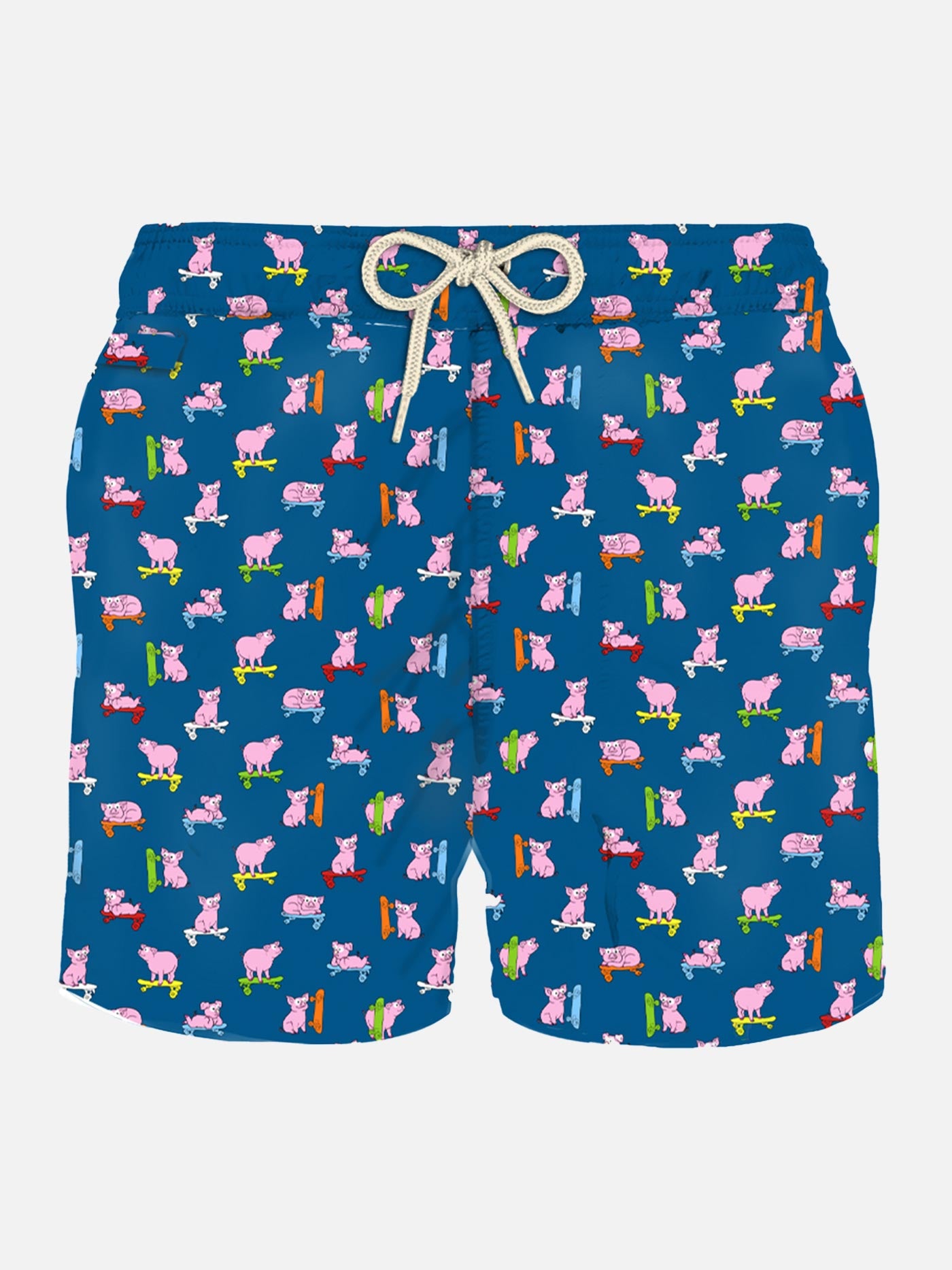 Man light fabric swim shorts with skater pigs print - MC2 Saint Barth