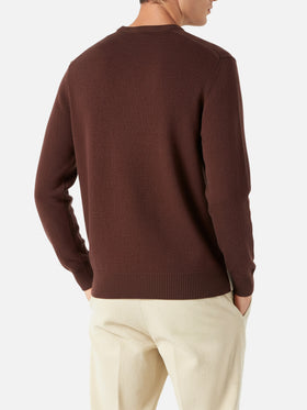 Maglione girocollo con jacquard Cortina postcard