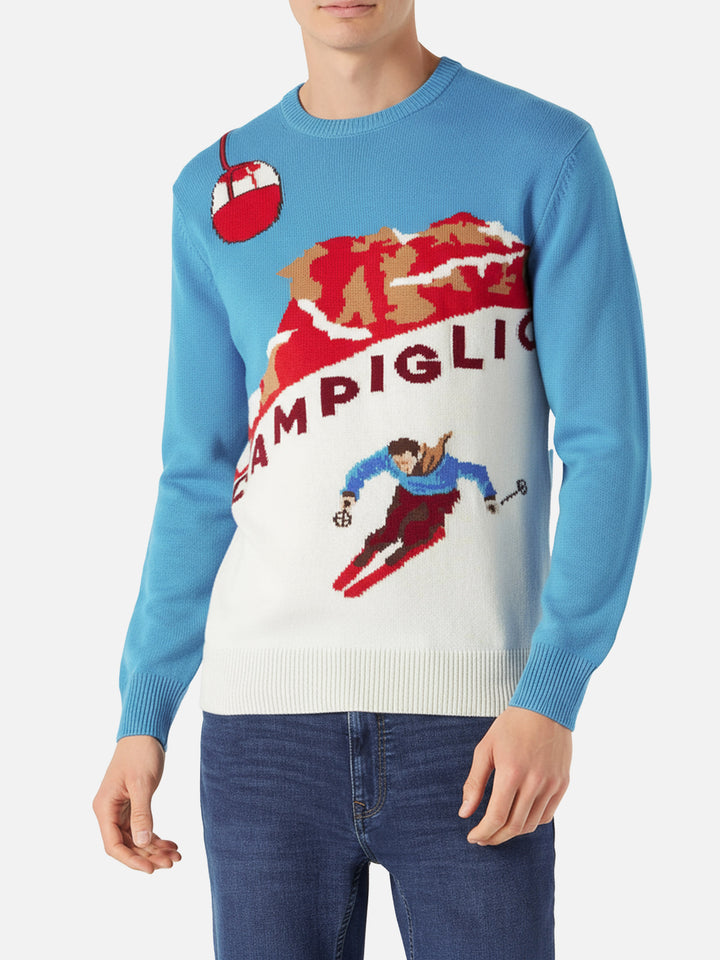 Maglione con jacquard cartolina Campiglio