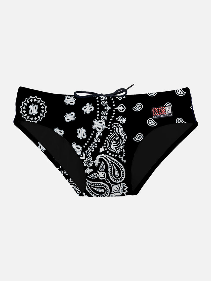 Black bandanna swim briefs - MC2 Saint Barth