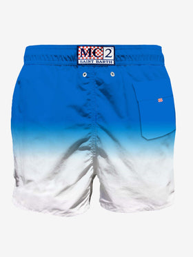 White and blue shades mid-length swim shorts - MC2 Saint Barth