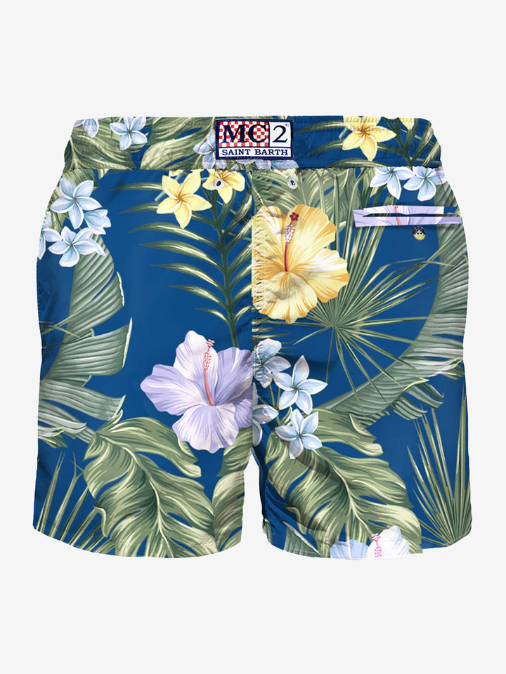 Light fabric man swim shorts tropical print - MC2 Saint Barth