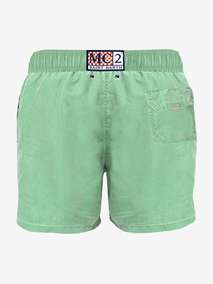 Acid green delavè man swim shorts - MC2 Saint Barth