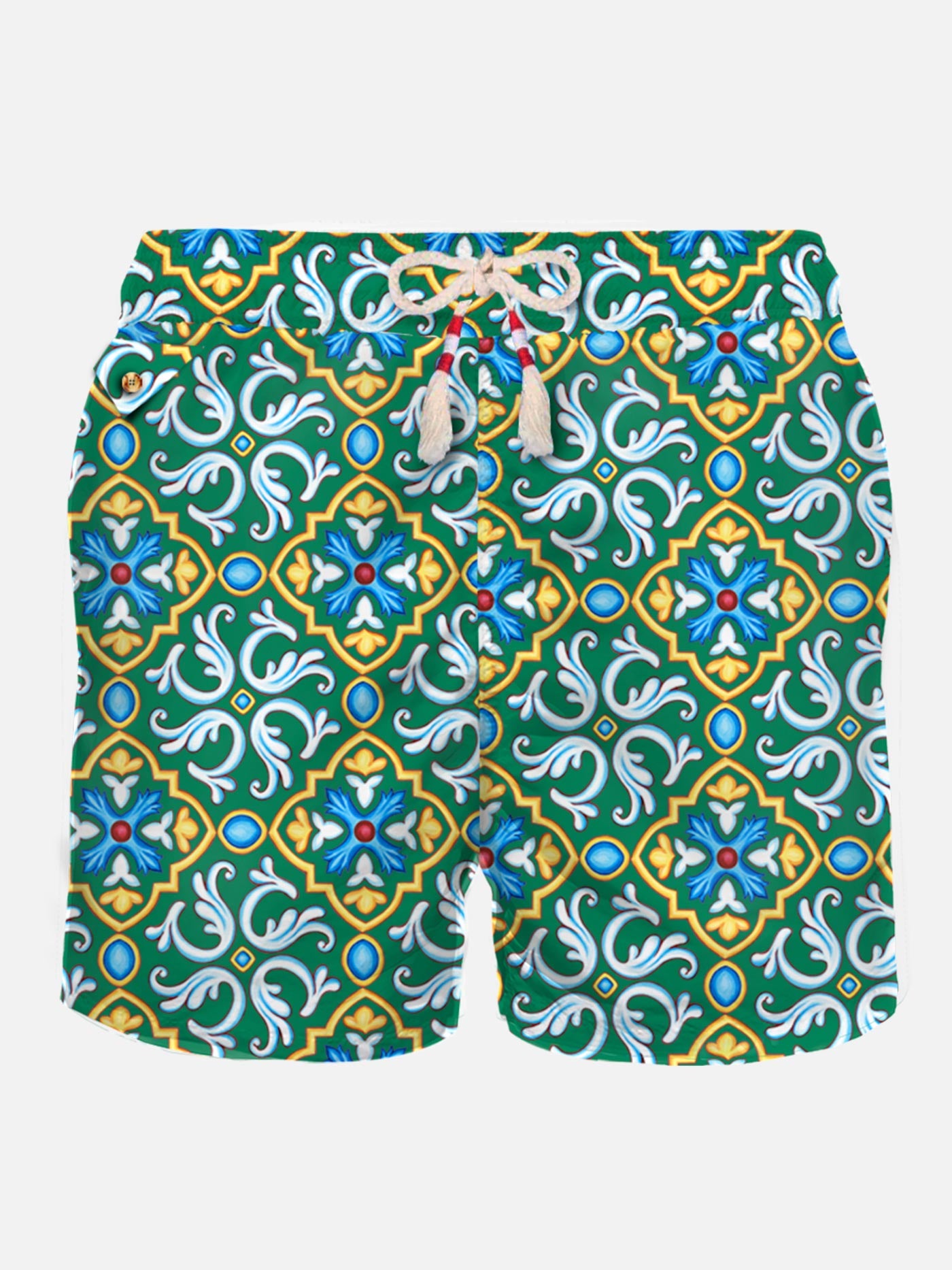 Man light fabric swim shorts with majolica print - MC2 Saint Barth