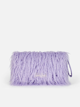 Lilac furry Mildred pochette with Saint Barth embroidery - MC2 Saint Barth