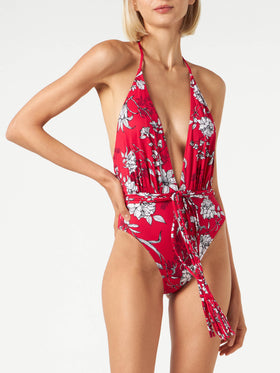 White flower print one piece - MC2 Saint Barth