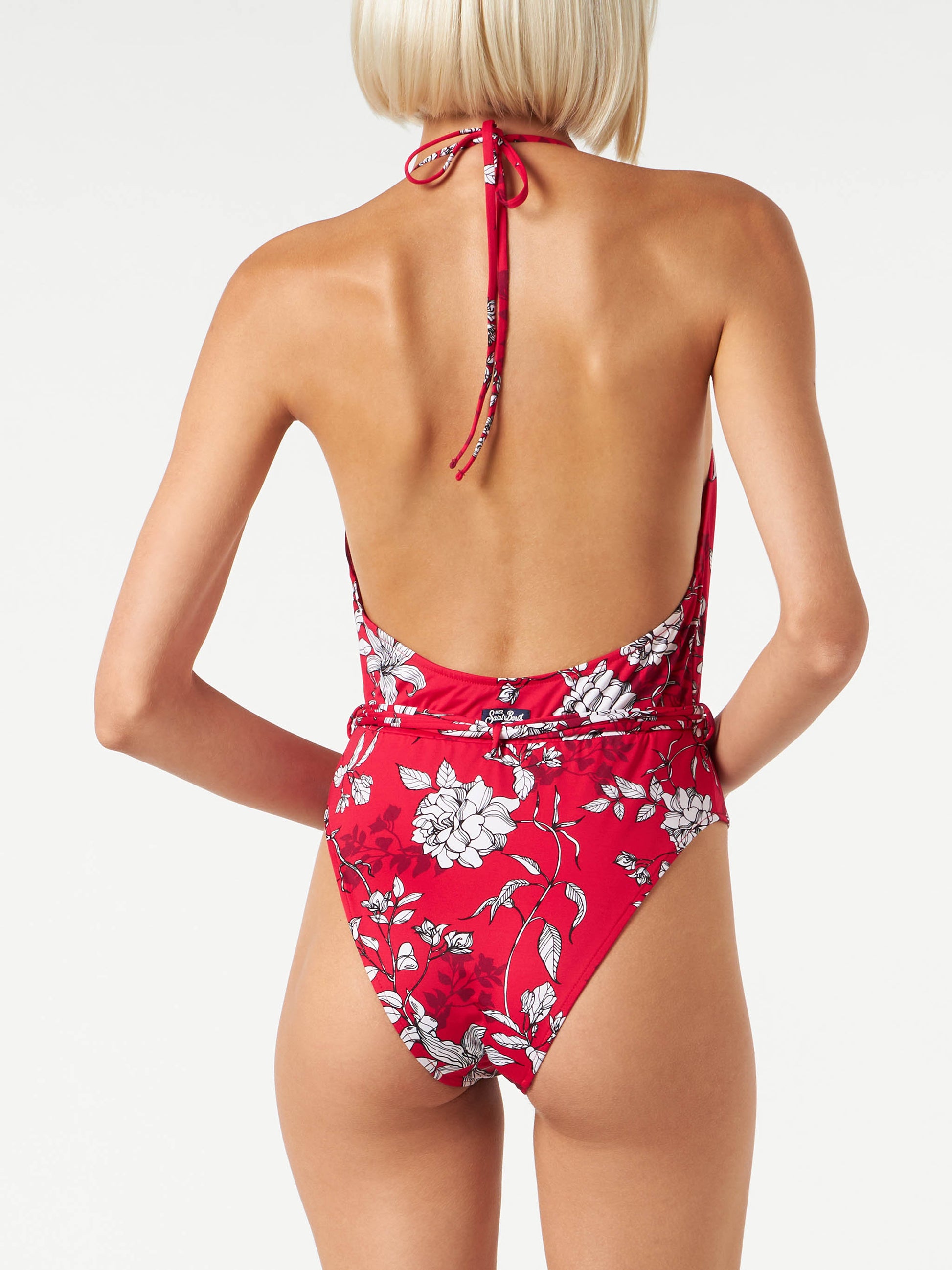 White flower print one piece - MC2 Saint Barth