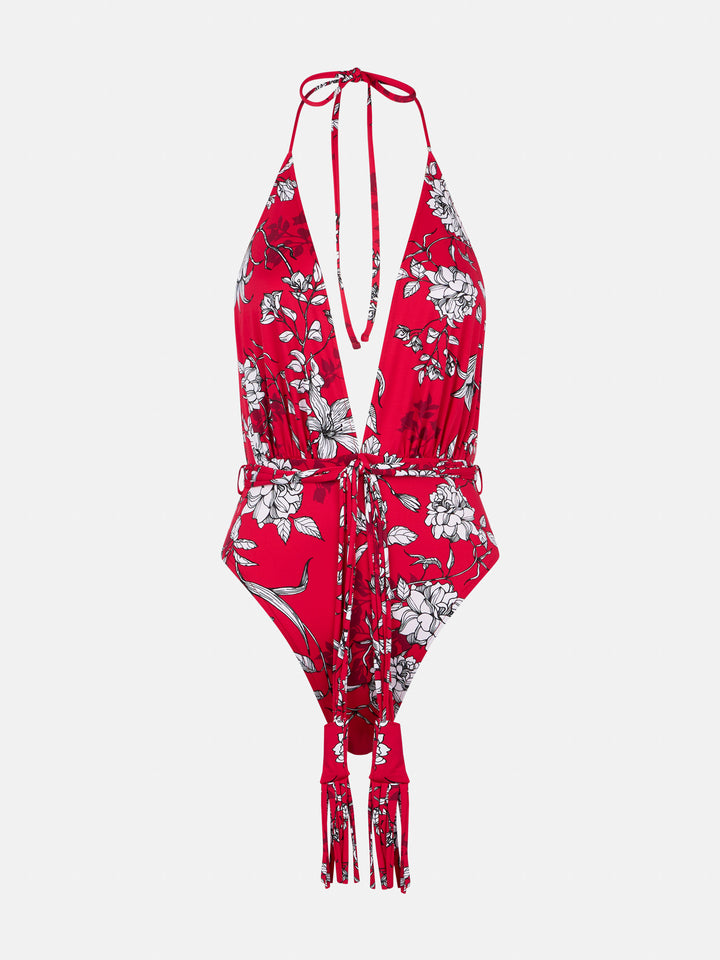 White flower print one piece - MC2 Saint Barth