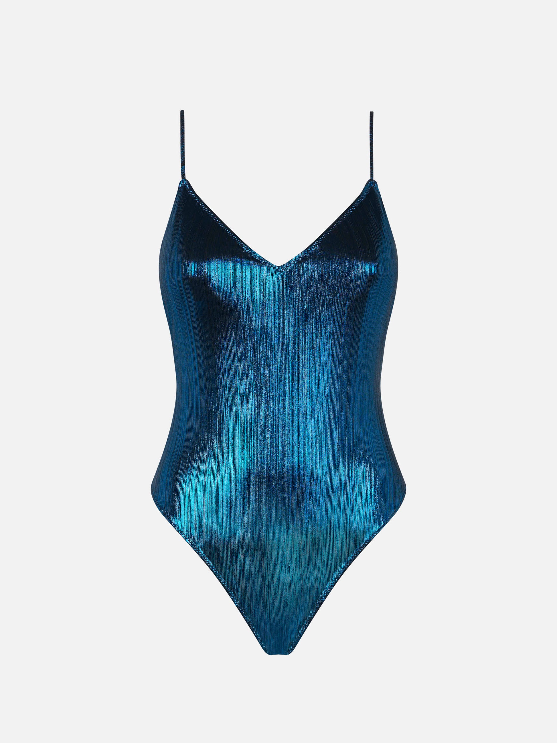 Woman lamina blue one piece swimsuit - MC2 Saint Barth