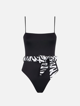 Zebra sash black one piece or body - MC2 Saint Barth