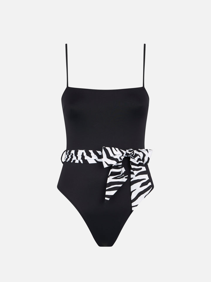 Zebra sash black one piece or body - MC2 Saint Barth