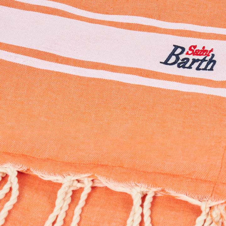 Fluo orange fouta towel doubled with sponge - MC2 Saint Barth