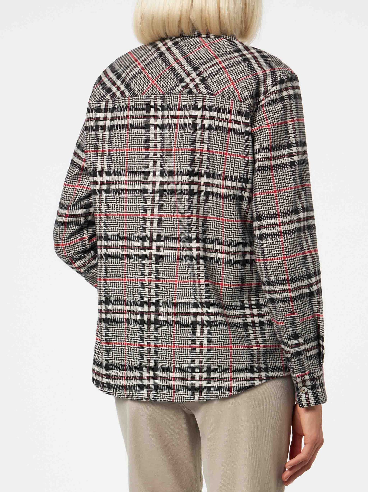 Woman velvet overshirt with Prince of Wales print - MC2 Saint Barth