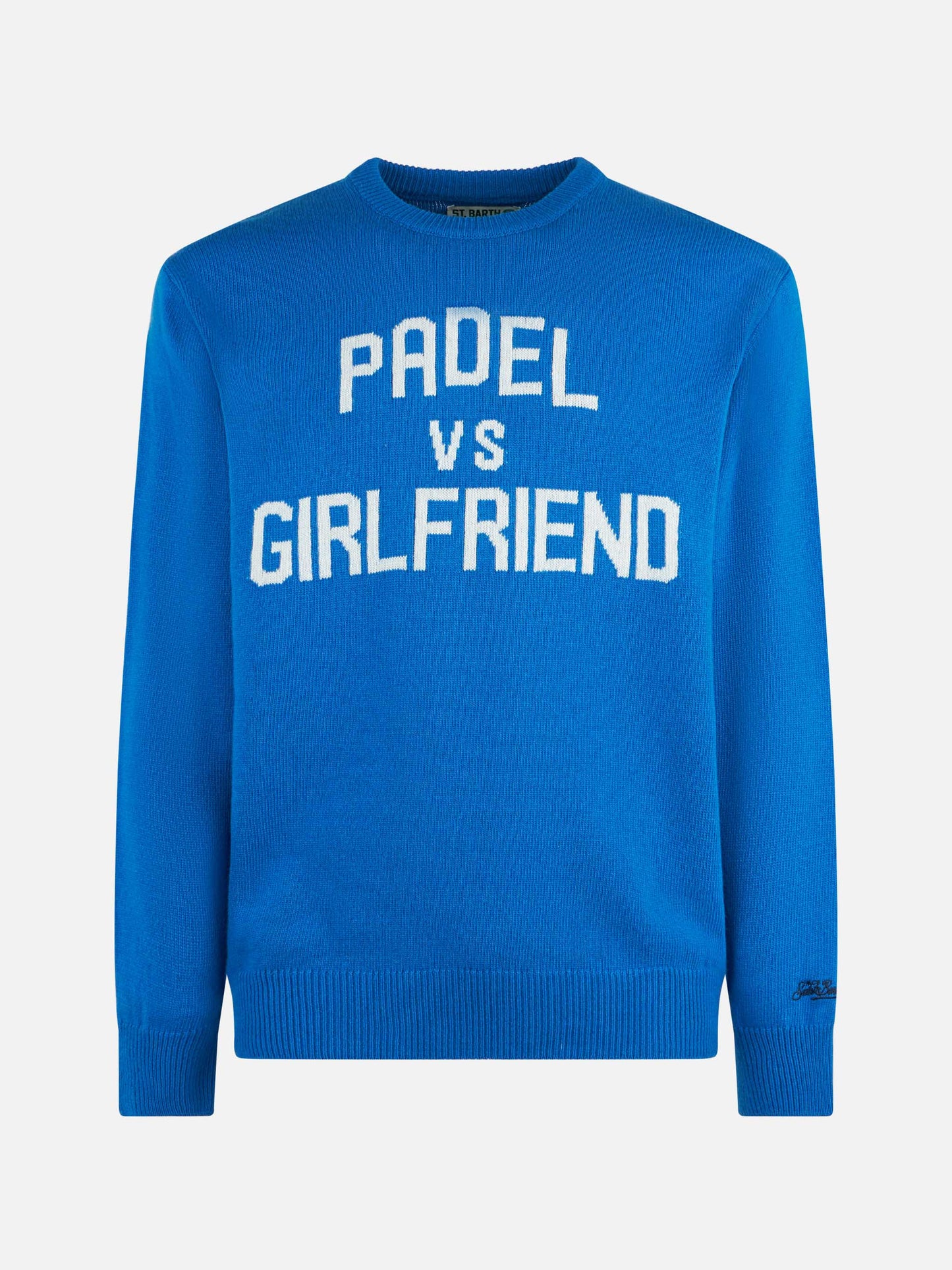 Man crewneck sweater with Padel vs Girlfriend jacquard - MC2 Saint Barth