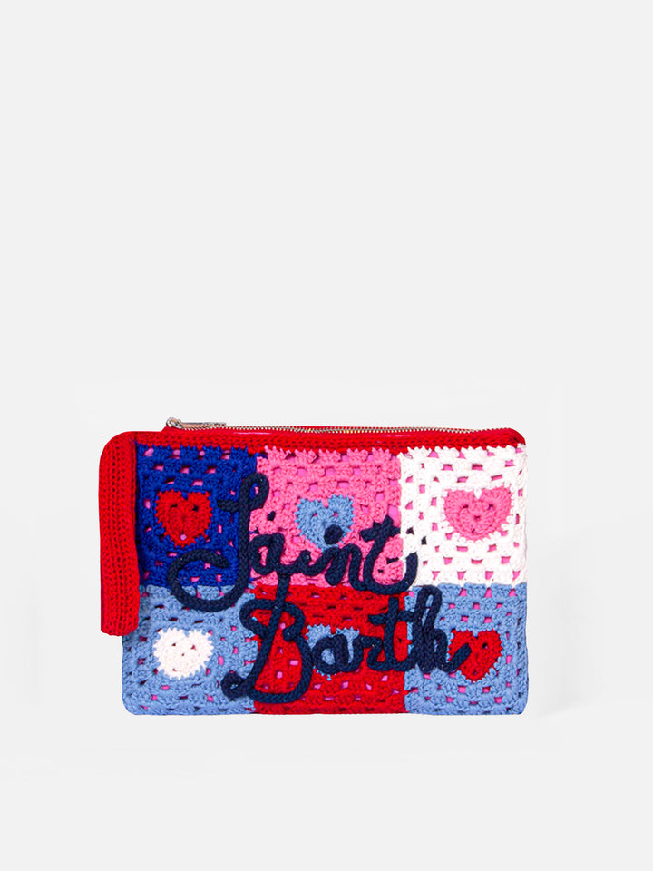 Parisienne crochet pouch bag with heart embroidery - MC2 Saint Barth