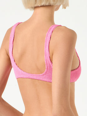 Naima – Klassisches Bralette-Oberteil in Crinkle-Rosa