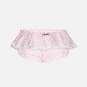 Enfant vichy print ruffled swim briefs with bows - MC2 Saint Barth