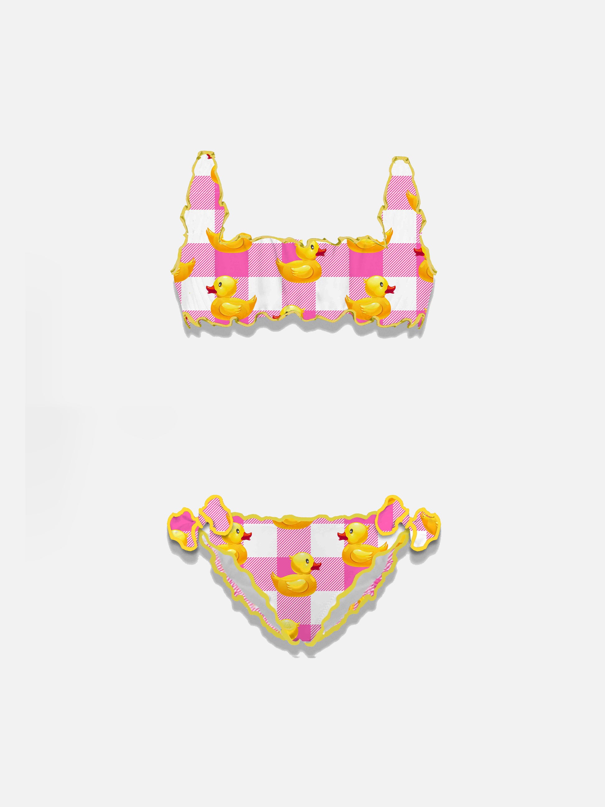 Pink vichy and ducky bikini for girls - MC2 Saint Barth