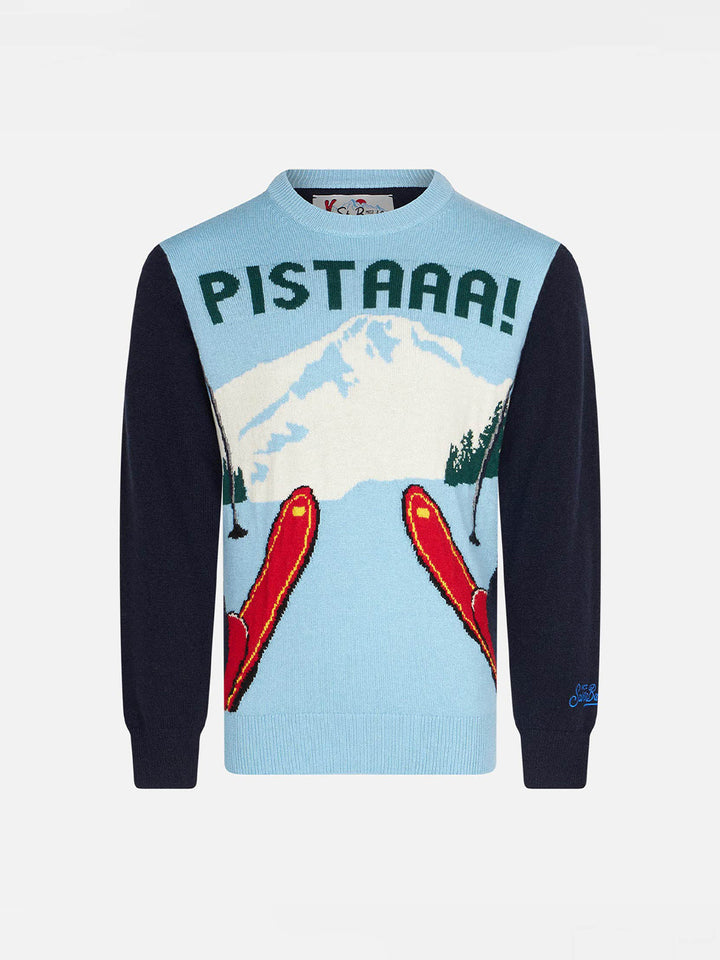 Boy sweater with mountains jacquard - MC2 Saint Barth