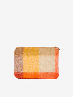 Parisienne blanket crossbody pouch bag with orange and brown checks - MC2 Saint Barth