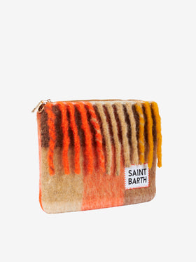 Parisienne blanket crossbody pouch bag with orange and brown checks - MC2 Saint Barth