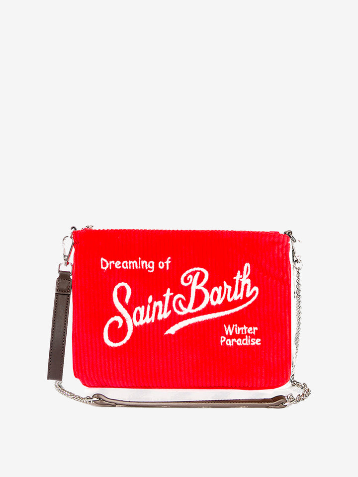 Parisienne red corduroy cross-body pouch bag - MC2 Saint Barth