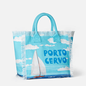 Vanity canvas shoulder bag with Porto Cervo print - MC2 Saint Barth