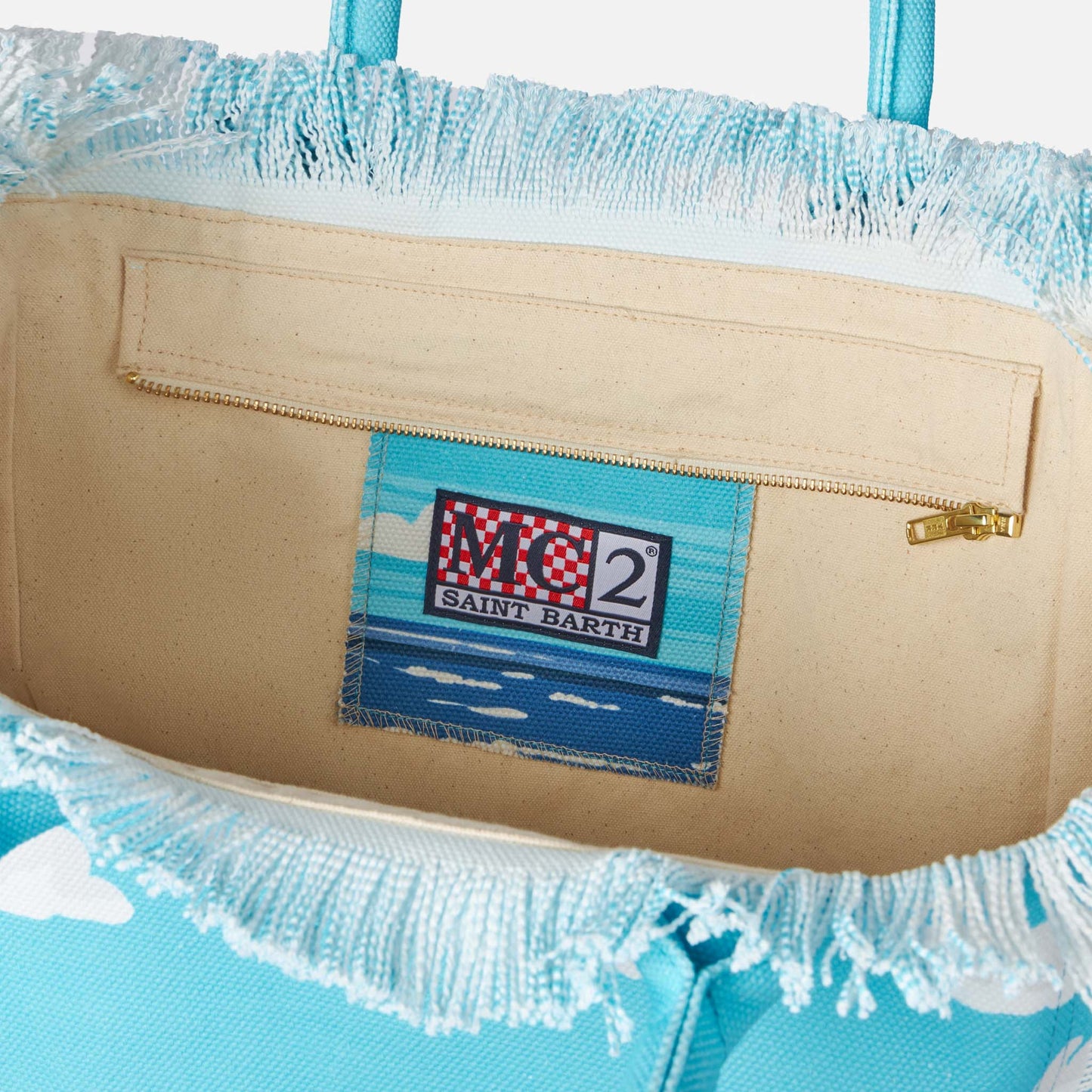 Vanity canvas shoulder bag with Porto Cervo print - MC2 Saint Barth