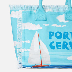 Vanity canvas shoulder bag with Porto Cervo print - MC2 Saint Barth