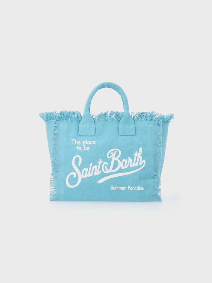 Light blue cotton canvas Colette handbag