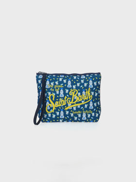 Aline scuba pochette with spirits  print