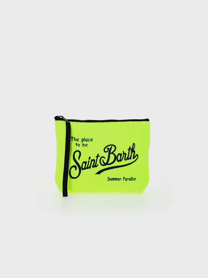 Fluogelbe Frottee-Pochette Aline