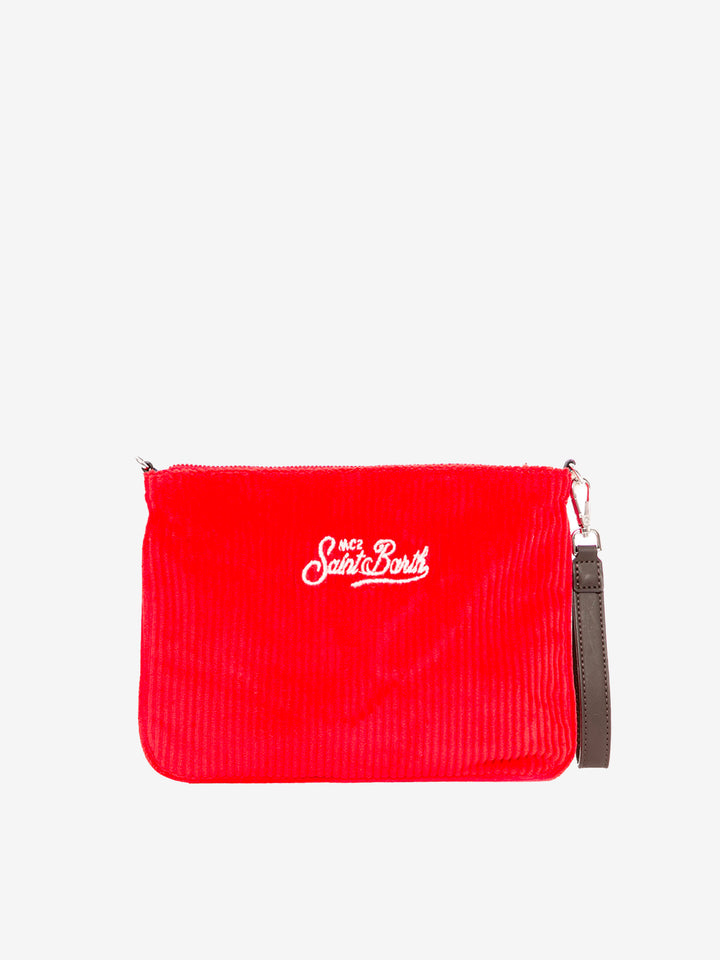 Parisienne red corduroy cross-body pouch bag - MC2 Saint Barth