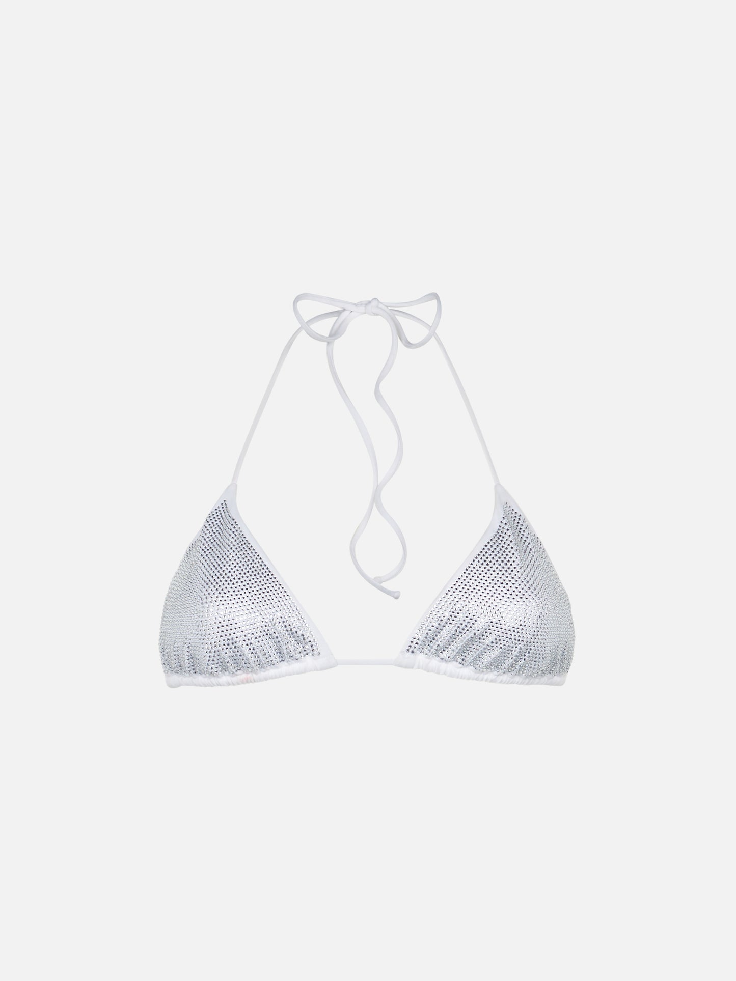 Damen-Triangel-Bikinioberteil mit silbernen Strasssteinen 