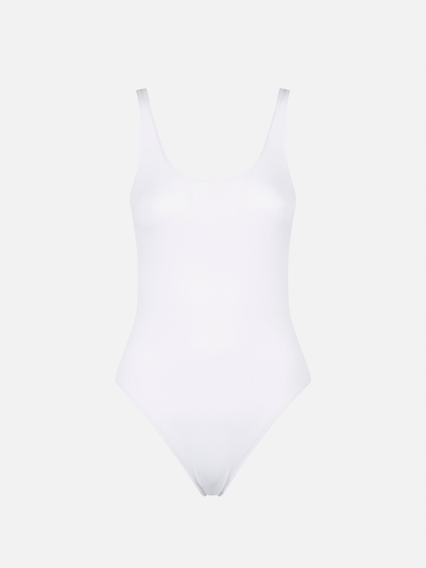 White ribbed one piece swimsuit - MC2 Saint Barth