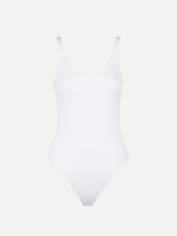 White ribbed one piece swimsuit - MC2 Saint Barth