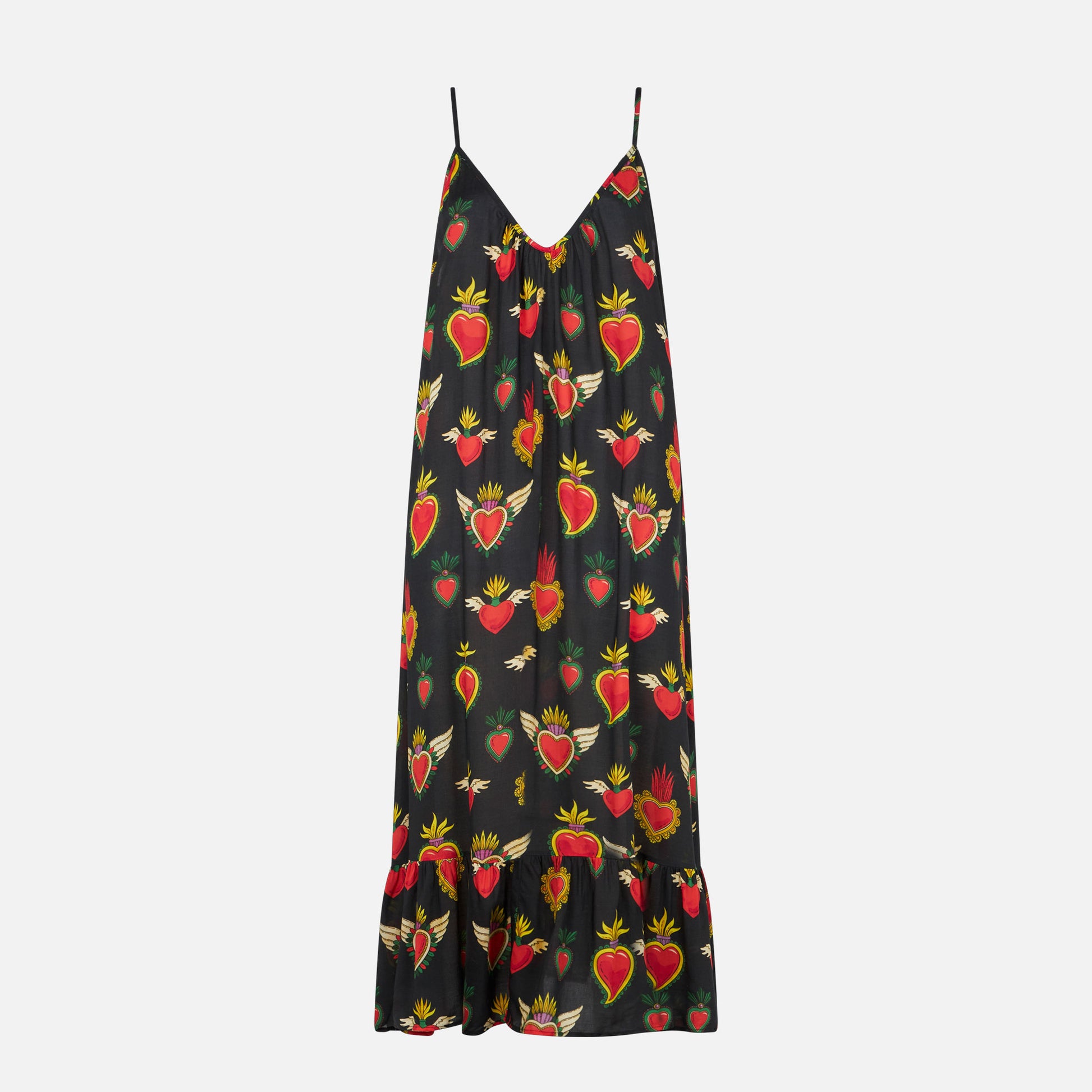 Secret heart print gown with shoulder straps - MC2 Saint Barth