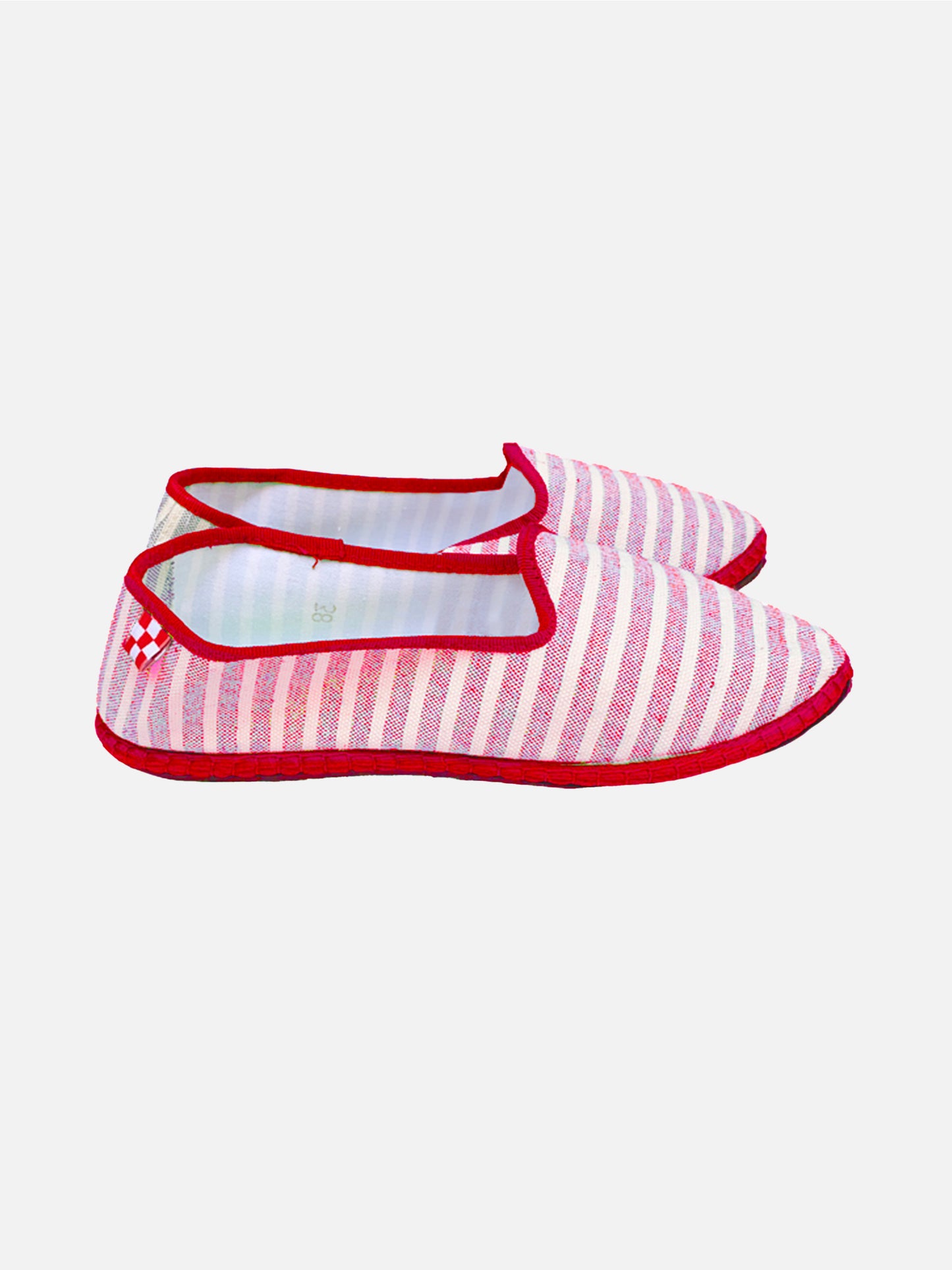 Red striped canvas slippers friulane - MC2 Saint Barth